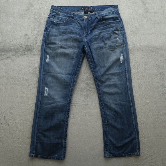 INC International Concepts Jeans Mens Size 36x30 Amsterdam Straight Distressed - Picture 1 of 14